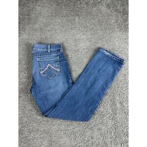 Ariat Jeans Womens 32L REAL Rainstorm Blue Denim Straight Leg Ladies 32x34